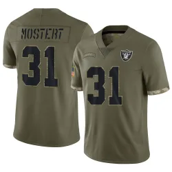 Men's Raheem Mostert Las Vegas Raiders No.31 Limited 2022 Salute To Service Jersey - Olive