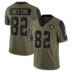 Men's Ramel Keyton Las Vegas Raiders No.82 Limited 2021 Salute To Service Jersey - Olive