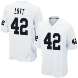 Men's Ronnie Lott Las Vegas Raiders No.42 Game Jersey - White