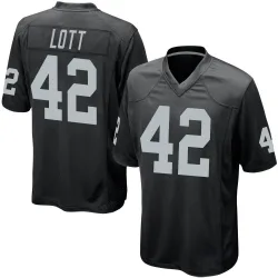 Men's Ronnie Lott Las Vegas Raiders No.42 Game Team Color Jersey - Black