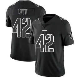 Men's Ronnie Lott Las Vegas Raiders No.42 Limited Jersey - Black Impact