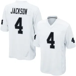 Men's Shedrick Jackson Las Vegas Raiders No.4 Game Jersey - White