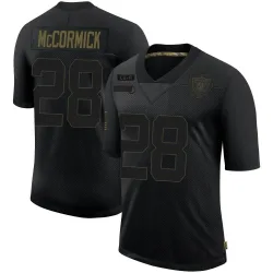 Men's Sincere McCormick Las Vegas Raiders No.28 Limited 2020 Salute To Service Jersey - Black