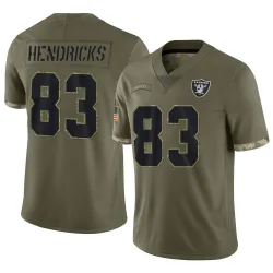 Men's Ted Hendricks Las Vegas Raiders No.83 Limited 2022 Salute To Service Jersey - Olive