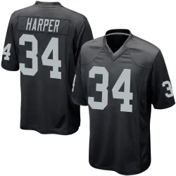 Men's Thomas Harper Las Vegas Raiders No.34 Game Team Color Jersey - Black