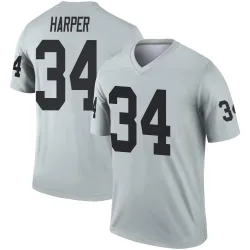 Men's Thomas Harper Las Vegas Raiders No.34 Legend Inverted Silver Jersey