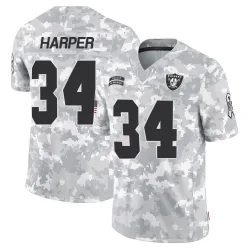 Men's Thomas Harper Las Vegas Raiders No.34 Limited 2024 Salute to Service Jersey - Arctic Camo