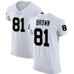 Men's Tim Brown Las Vegas Raiders No.81 Elite Vapor Untouchable Jersey - White