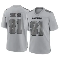 Men's Tim Brown Las Vegas Raiders No.81 Game Atmosphere Fashion Jersey - Gray