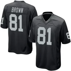 Men's Tim Brown Las Vegas Raiders No.81 Game Team Color Jersey - Black
