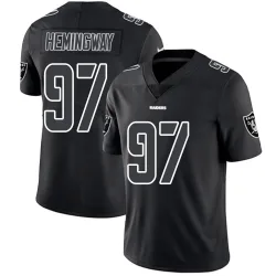 Men's Tonka Hemingway Las Vegas Raiders No.97 Limited Jersey - Black Impact