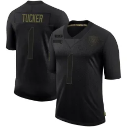 Men's Tre Tucker Las Vegas Raiders No.1 Limited 2020 Salute To Service Jersey - Black