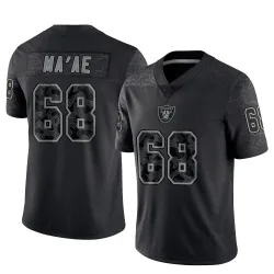 Men's Treven Ma'ae Las Vegas Raiders No.68 Limited Reflective Jersey - Black