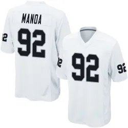 Men's Tyler Manoa Las Vegas Raiders No.92 Game Jersey - White