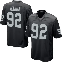 Men's Tyler Manoa Las Vegas Raiders No.92 Game Team Color Jersey - Black
