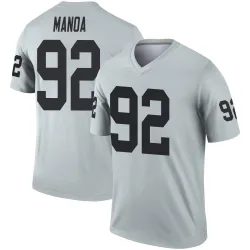 Men's Tyler Manoa Las Vegas Raiders No.92 Legend Inverted Silver Jersey