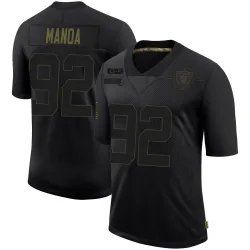 Men's Tyler Manoa Las Vegas Raiders No.92 Limited 2020 Salute To Service Jersey - Black