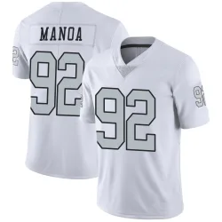 Men's Tyler Manoa Las Vegas Raiders No.92 Limited Color Rush Jersey - White
