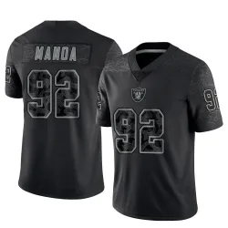 Men's Tyler Manoa Las Vegas Raiders No.92 Limited Reflective Jersey - Black
