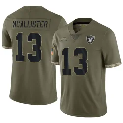 Men's Tyreik McAllister Las Vegas Raiders No.13 Limited 2022 Salute To Service Jersey - Olive