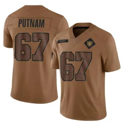 Men's Will Putnam Las Vegas Raiders No.67 Limited 2023 Salute To Service Jersey - Brown