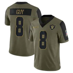 Men's Wilson Ray Guy Las Vegas Raiders No.8 Limited 2021 Salute To Service Jersey - Olive