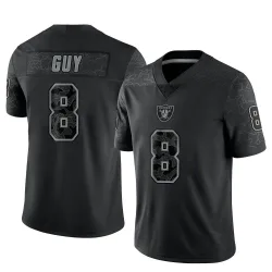 Men's Wilson Ray Guy Las Vegas Raiders No.8 Limited Reflective Jersey - Black