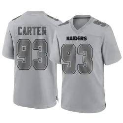 Men's Zach Carter Las Vegas Raiders No.93 Game Atmosphere Fashion Jersey - Gray