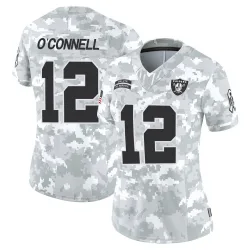 Women's Aidan O'Connell Las Vegas Raiders No.12 Limited 2024 Salute to Service Jersey - Arctic Camo
