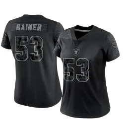 Women's Amari Gainer Las Vegas Raiders No.53 Limited Reflective Jersey - Black