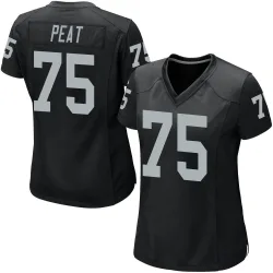 Women's Andrus Peat Las Vegas Raiders No.75 Game Team Color Jersey - Black
