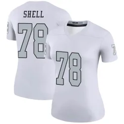 Women's Art Shell Las Vegas Raiders No.78 Legend Color Rush Jersey - White