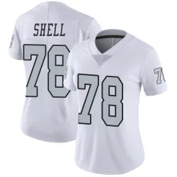 Women's Art Shell Las Vegas Raiders No.78 Limited Color Rush Jersey - White