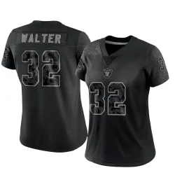 Women's Austin Walter Las Vegas Raiders No.32 Limited Reflective Jersey - Black