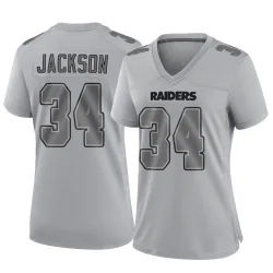 Women's Bo Jackson Las Vegas Raiders No.34 Game Atmosphere Fashion Jersey - Gray