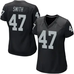 Women's Brandon Smith Las Vegas Raiders No.47 Game Team Color Jersey - Black