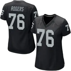 Women's Caleb Rogers Las Vegas Raiders No.76 Game Team Color Jersey - Black