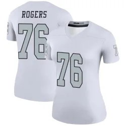 Women's Caleb Rogers Las Vegas Raiders No.76 Legend Color Rush Jersey - White