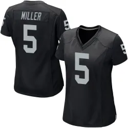 Women's Cam Miller Las Vegas Raiders No.5 Game Team Color Jersey - Black