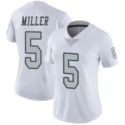 Women's Cam Miller Las Vegas Raiders No.5 Limited Color Rush Jersey - White