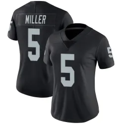Women's Cam Miller Las Vegas Raiders No.5 Limited Team Color Vapor Untouchable Jersey - Black