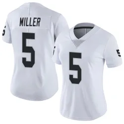 Women's Cam Miller Las Vegas Raiders No.5 Limited Vapor Untouchable Jersey - White