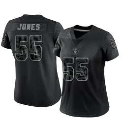 Women's Chandler Jones Las Vegas Raiders No.55 Limited Reflective Jersey - Black