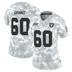 Women's Charles Grant Las Vegas Raiders No.60 Limited 2024 Salute to Service Jersey - Arctic Camo