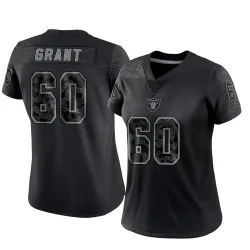 Women's Charles Grant Las Vegas Raiders No.60 Limited Reflective Jersey - Black