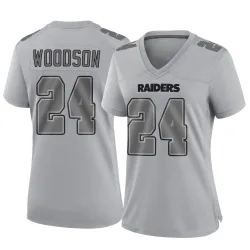 Women's Charles Woodson Las Vegas Raiders No.24 Game Atmosphere Fashion Jersey - Gray