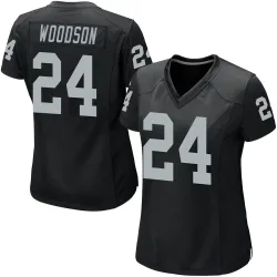 Women's Charles Woodson Las Vegas Raiders No.24 Game Team Color Jersey - Black