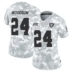 Women's Charles Woodson Las Vegas Raiders No.24 Limited 2024 Salute to Service Jersey - Arctic Camo