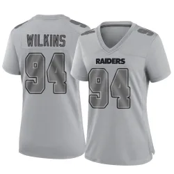 Women's Christian Wilkins Las Vegas Raiders No.94 Game Atmosphere Fashion Jersey - Gray