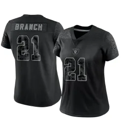 Women's Cliff Branch Las Vegas Raiders No.21 Limited Reflective Jersey - Black